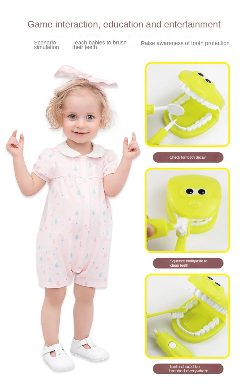 9PCS Simulation Dentist Play Set  Baby Dental Doctor Medical Kit Pretend Toy for Kids