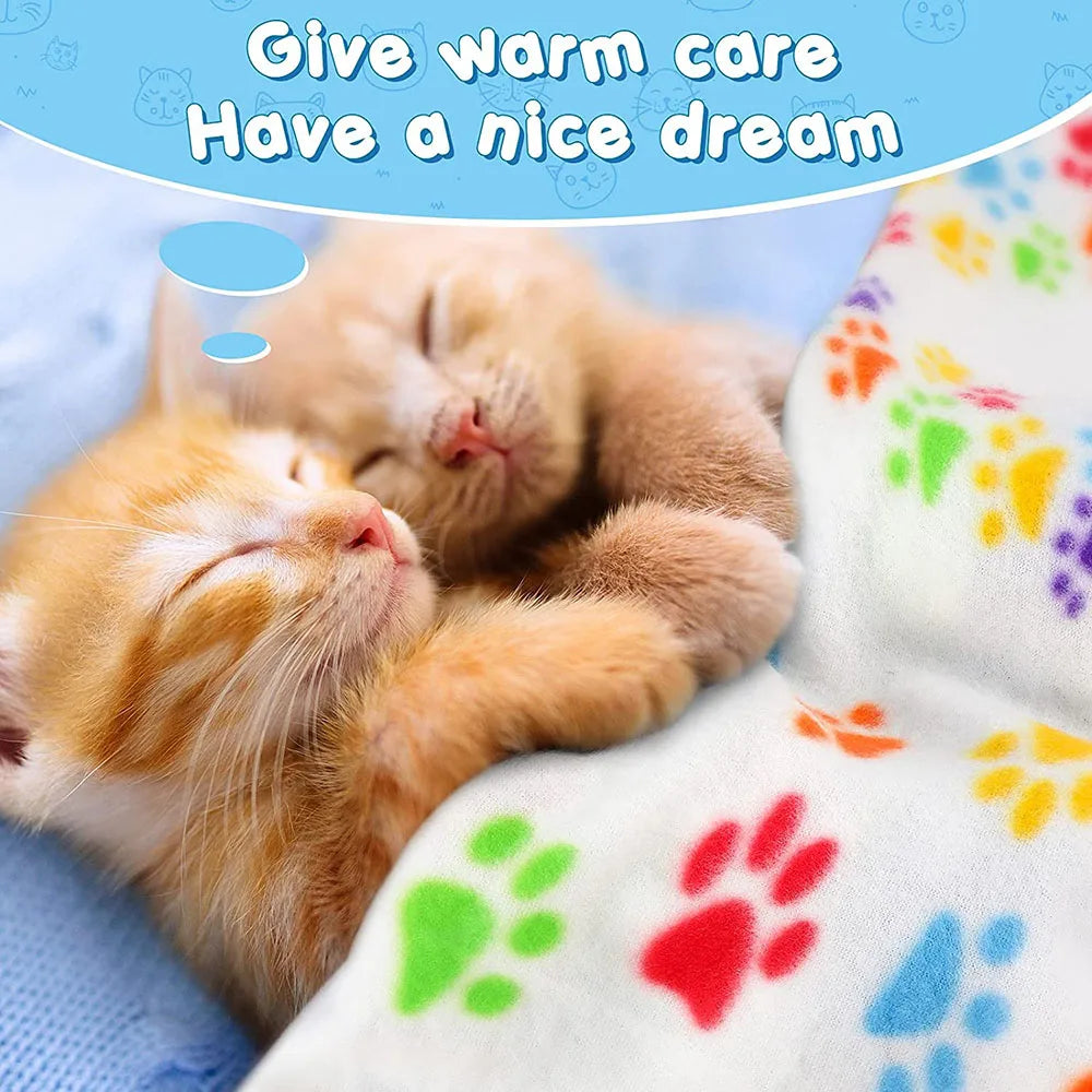 Dog-Cat Winter Pet Blankets Paw Prints