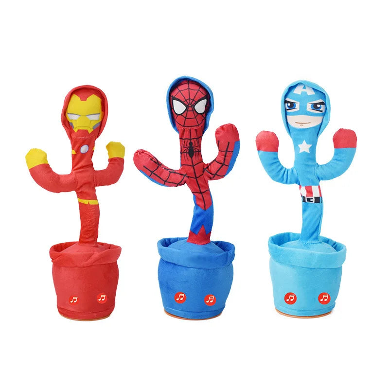 Disney Marvel Spiderman Talking Toy Avengers Dancing Cactus Doll Speak Sound Record Repeat Kids Gift