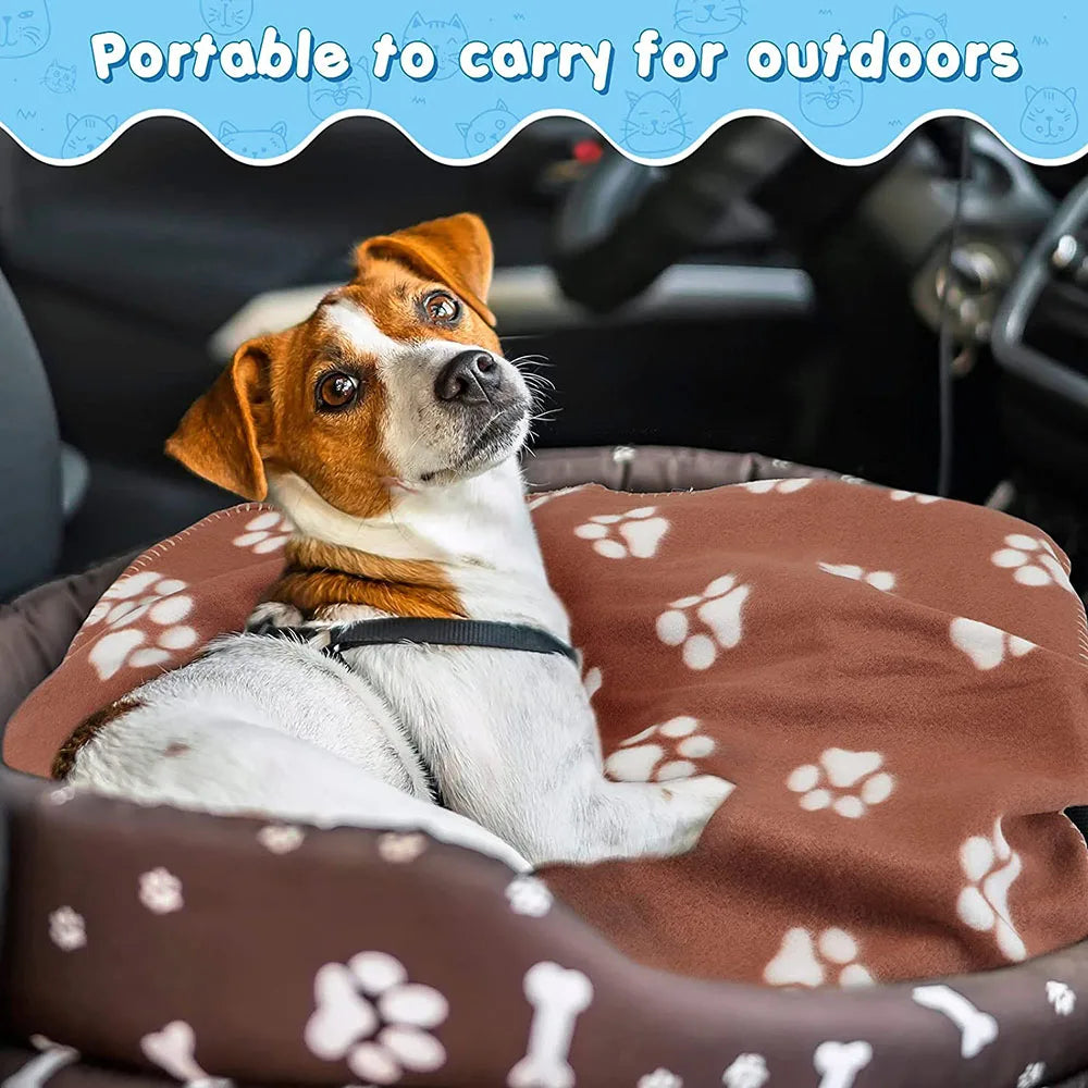 Dog-Cat Winter Pet Blankets Paw Prints