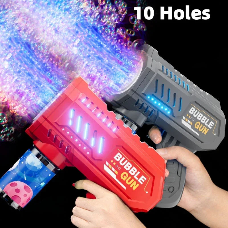 Children Electric Bubble Gun Rocket Soap  Automatic Bubble Machine Bubbles Gun Kids Summer