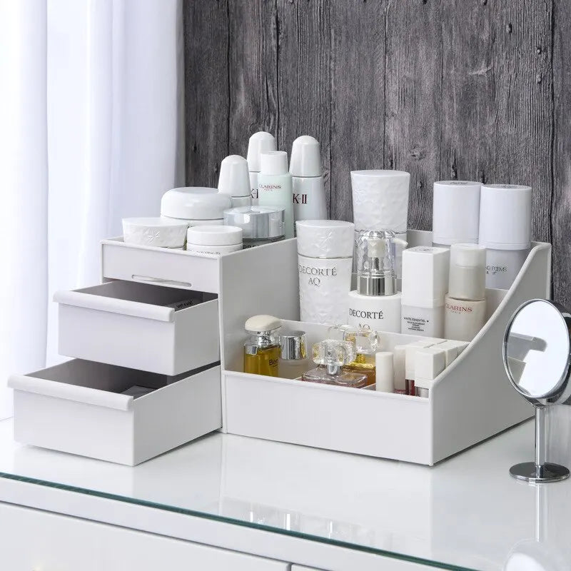 White New Drawer Makeup Storage Box
