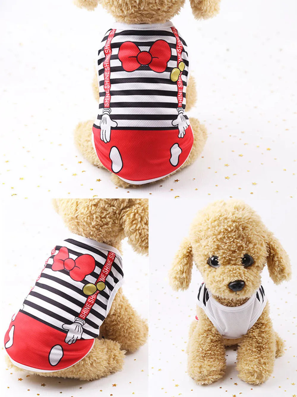 Dog Shirt Vest for Dog Soft Cartoon Sleeveless Vest Breathable Clothes for Boys or Girls Puppy Cat