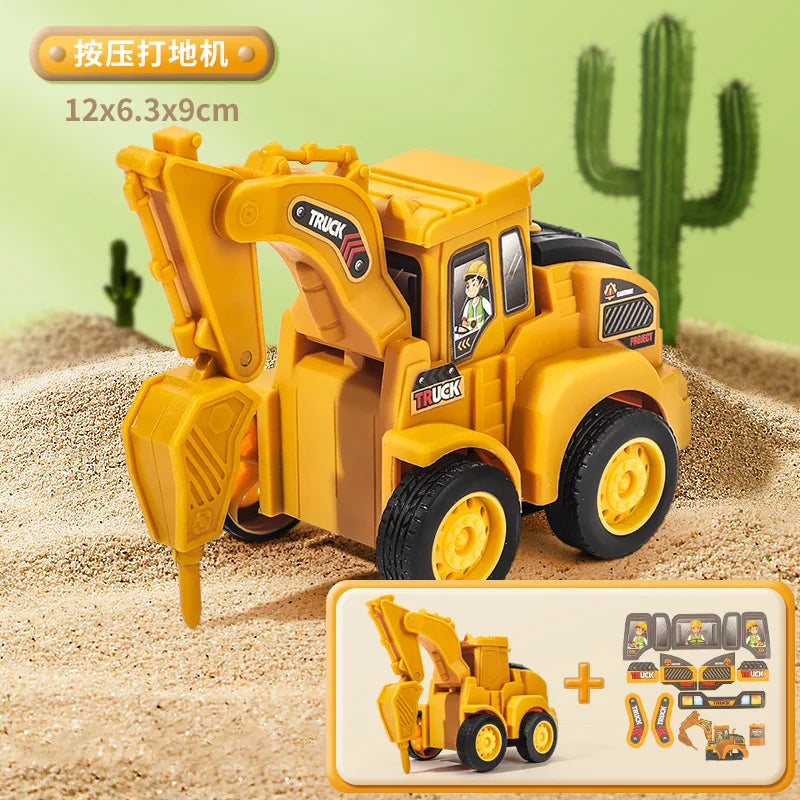 Engineering Vehicle Model Press Sliding Car Excavator Bulldozer for Children