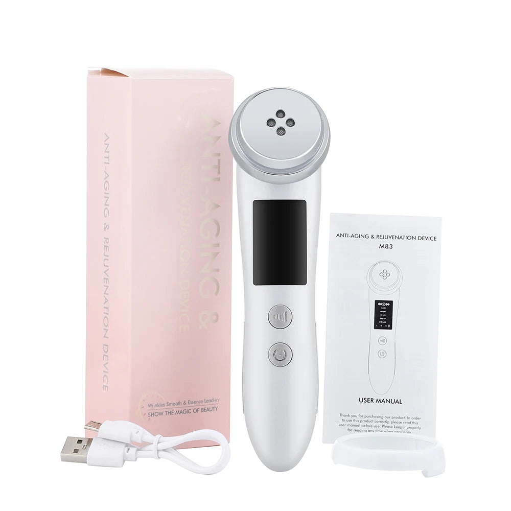 5 Colors EMS Face Beauty Device Microcurrent Red Blue Green Yellow Light Therapy IPL S