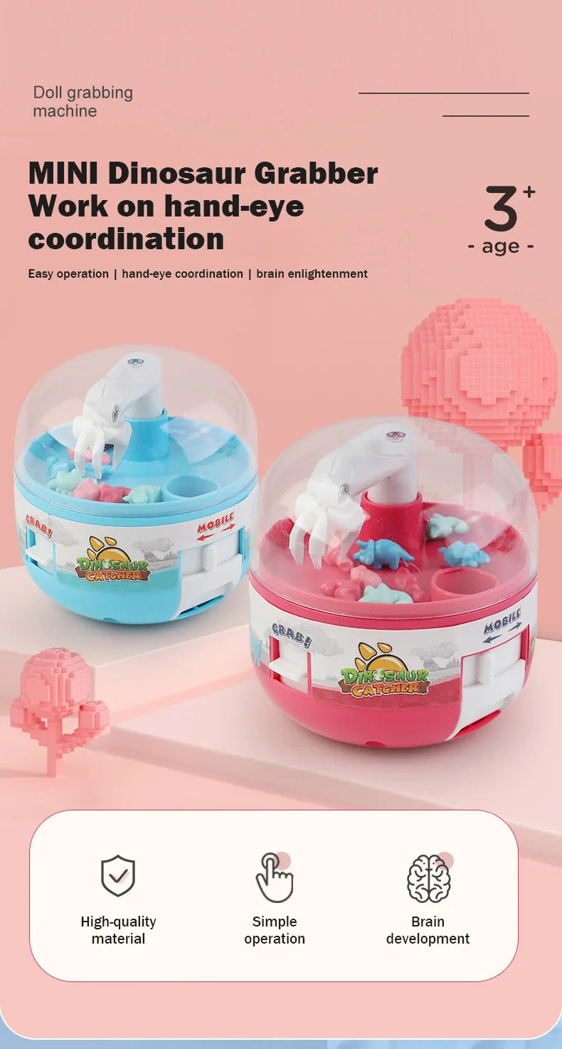 Capsule Machine Mini Dinosaur Catcher Interactive Toys for Kids