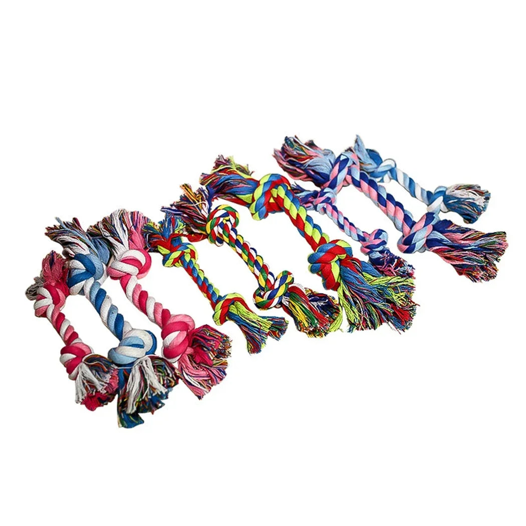 Dog Puppy Cotton Chew Knot Toy Durable Braided Bone Rope Funny Tool