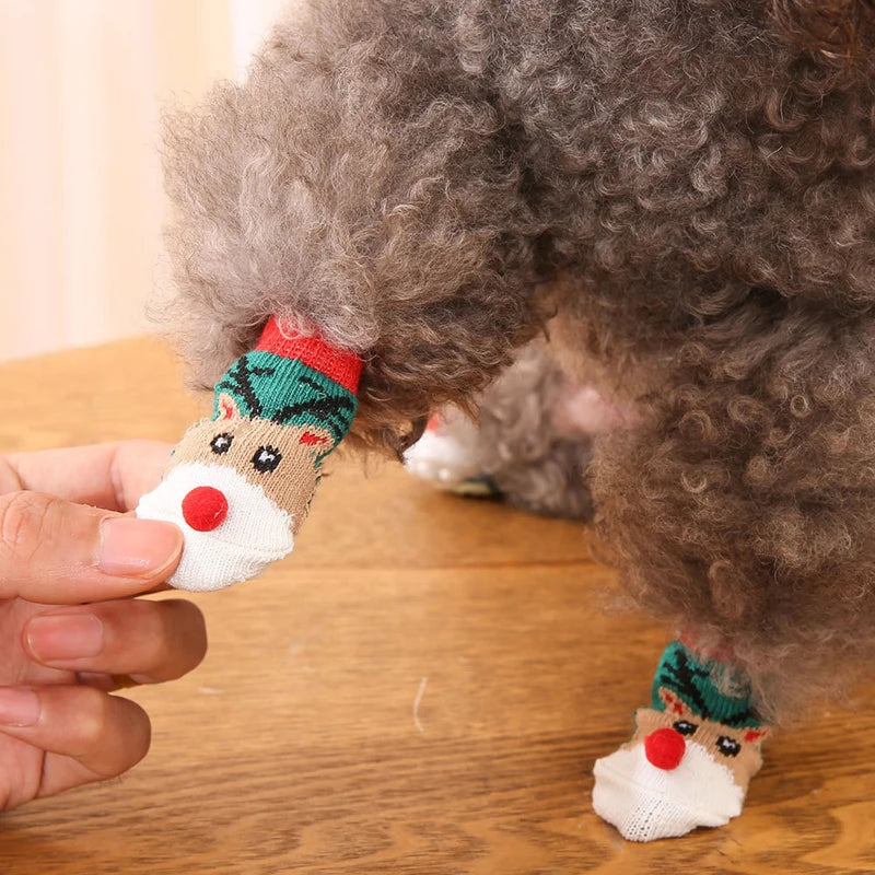 Make Your Pup's Christmas Merry and Bright with Festive Pet Socks in Various Colors and Sizes!