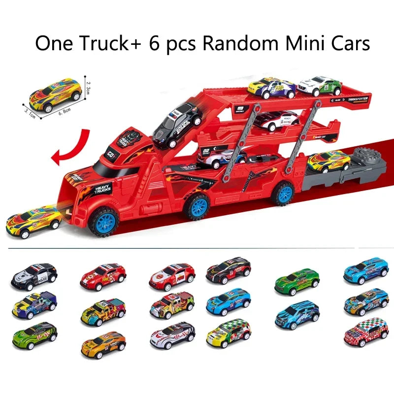 Large Kid Truck Deformation Transporter Car-Track Racing