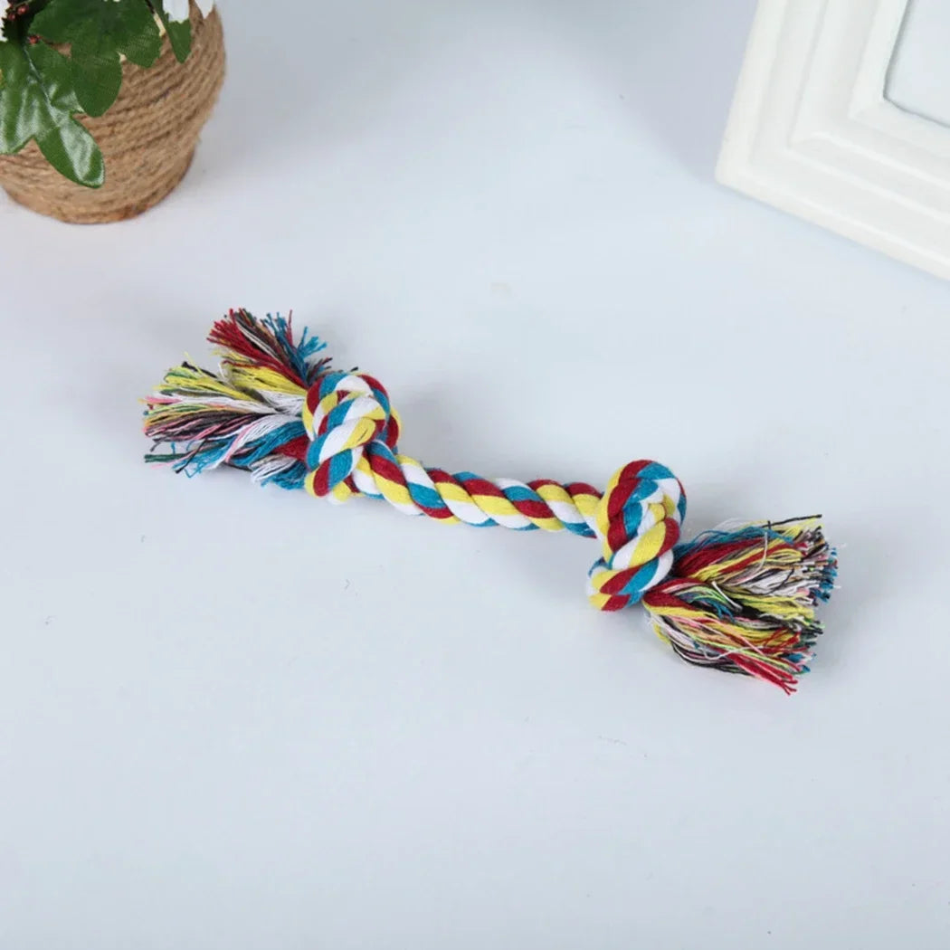Dog Puppy Cotton Chew Knot Toy Durable Braided Bone Rope Funny Tool