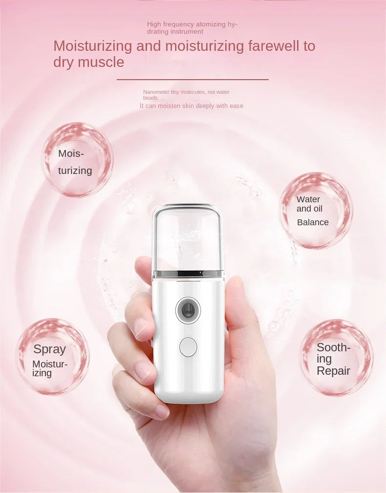 Mini Portable Humidifier Facial Steamer Device Beauty Spray Hydrating