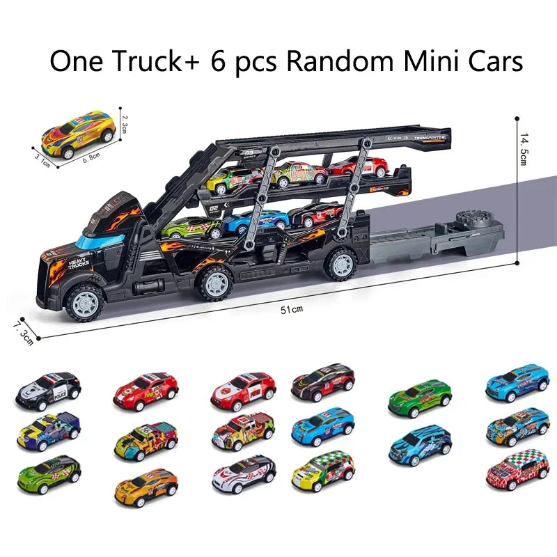 Large Kid Truck Deformation Transporter Car-Track Racing