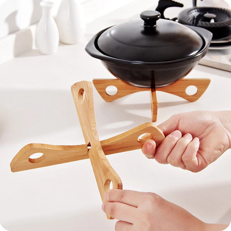 Tray Rack Detachable Wood Table Mat Kitchen Pot Heat Insulated Cooling Dish Potholders