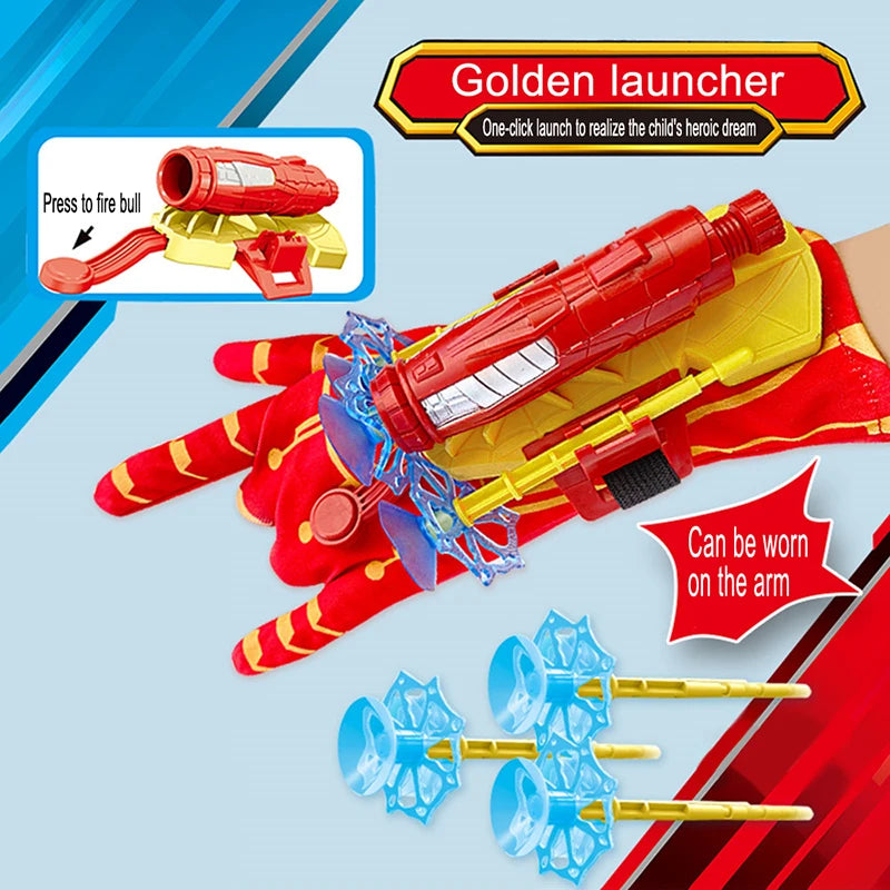 Marvel Spiderman Hulk Super Heroes Glove Launcher Set Hero Launcher Wrist Set