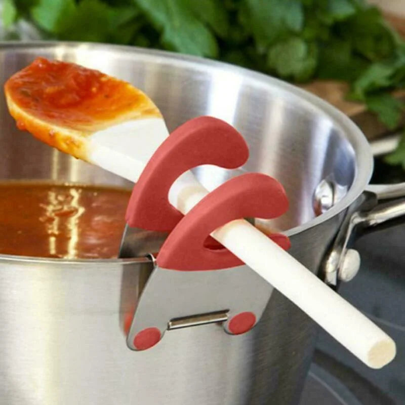 Pot Holder Clip Holder Anti Scald Silicone Grip for Spoon, Spatula