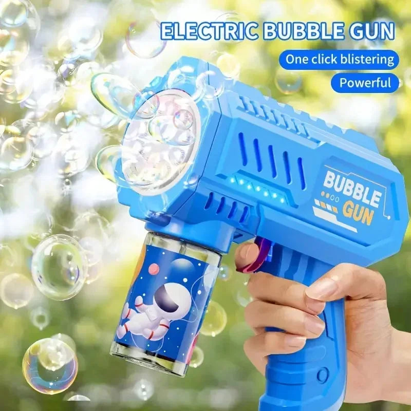 Children Electric Bubble Gun Rocket Soap  Automatic Bubble Machine Bubbles Gun Kids Summer