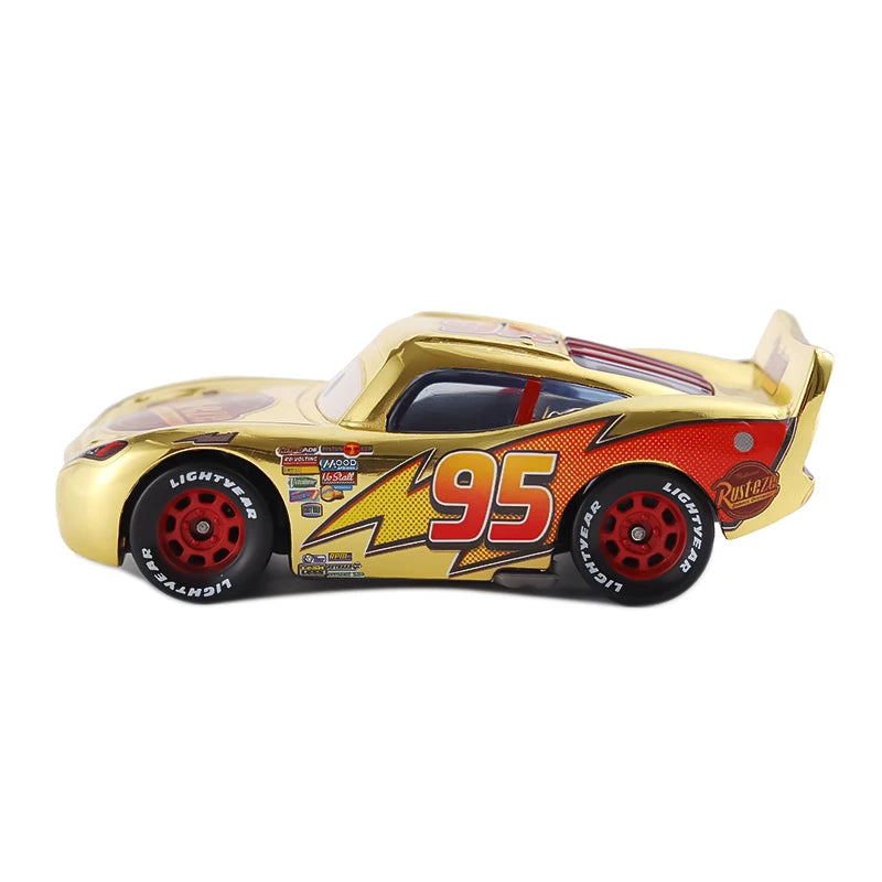 Cars Disney Pixar Lightning McQueen Golden Model Diecast Vehicle Metal Toy Car Kids