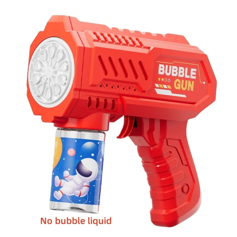 Children Electric Bubble Gun Rocket Soap  Automatic Bubble Machine Bubbles Gun Kids Summer