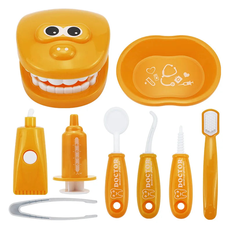 9PCS Simulation Dentist Play Set  Baby Dental Doctor Medical Kit Pretend Toy for Kids