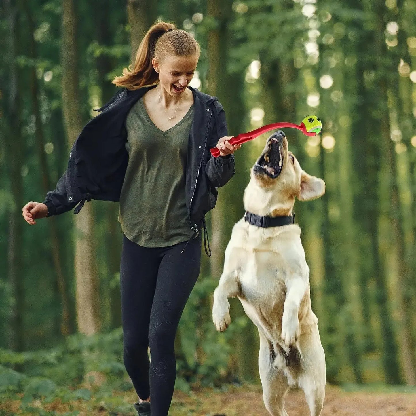 Hand Throwing Ball Toy for Pet Tennis Launcher Pole Outdoor Activities Dogs Training